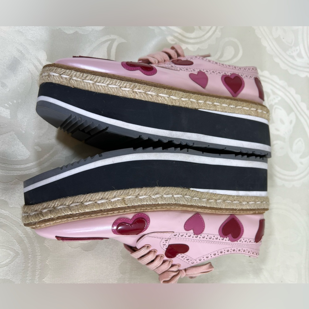 RARE - PRADA Pink Heart Platform Shoes - Picture 6 of 12